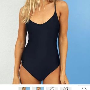 Aerie Black Strappy One Piece swimsuit
